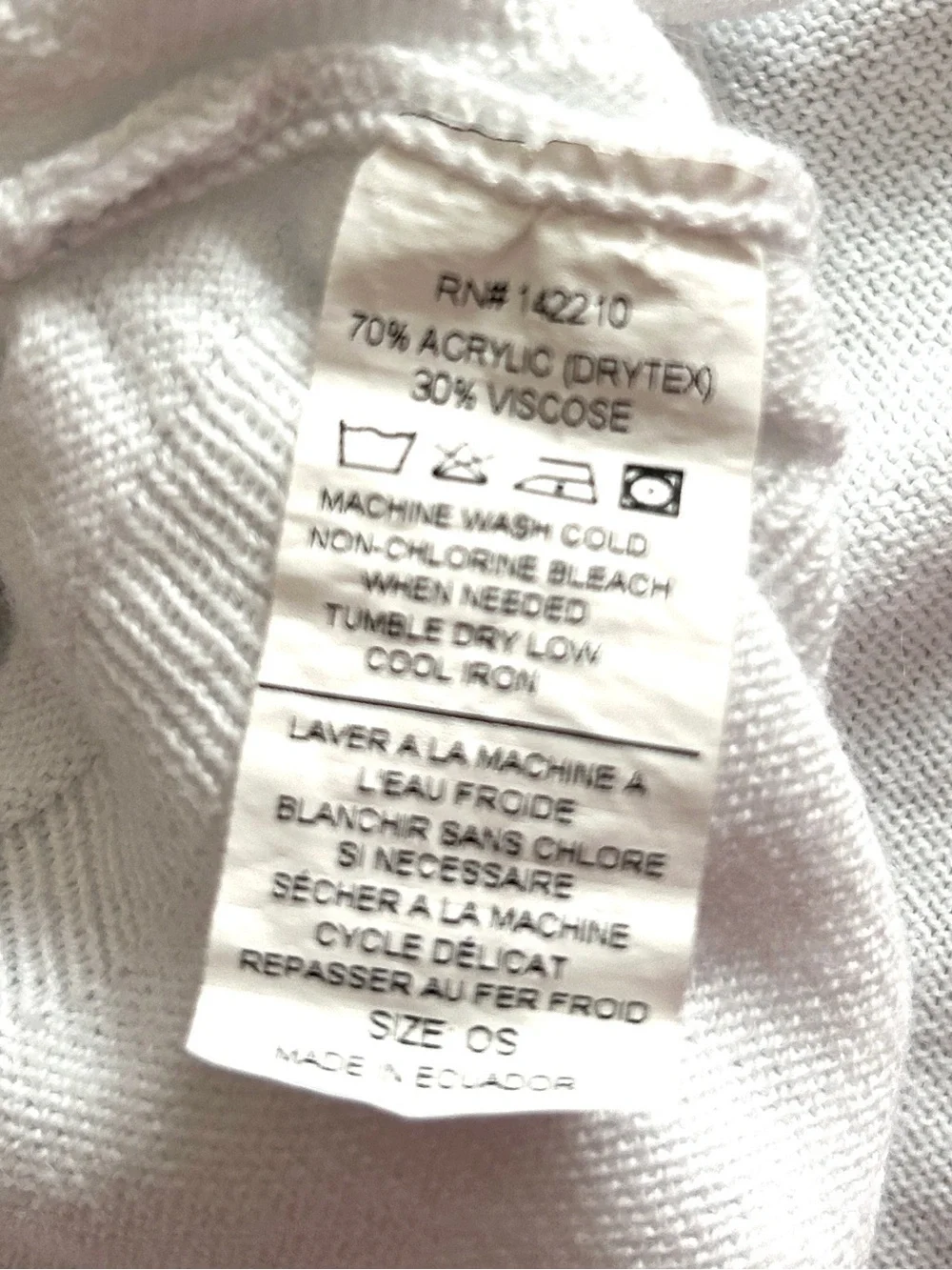 Mersea Catalina Sweater White Top Women's OS One Size Relaxed Travel Coastal - Picture 16 of 16